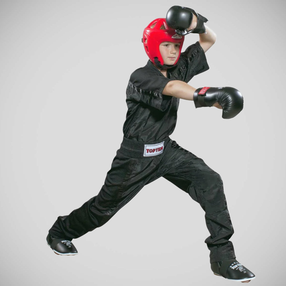 Black/Black Top Ten Kids Mesh Kickboxing Pants at Bytomic Trade and Wholesale