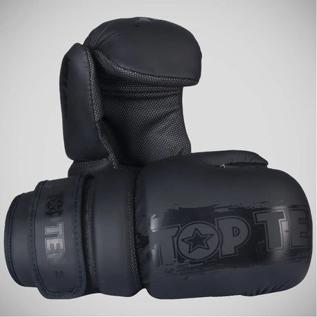 Black/Black Top Ten Power Ink Black'n'Black Pointfighter Gloves    at Bytomic Trade and Wholesale