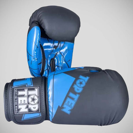 Black/Blue Top Ten The Splitter Boxing Gloves    at Bytomic Trade and Wholesale