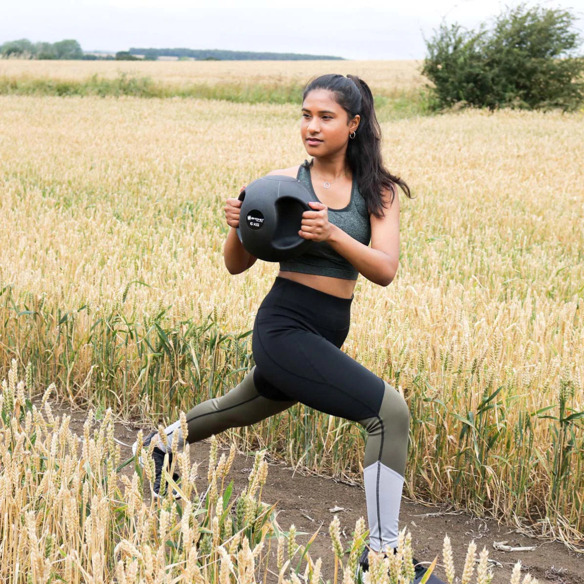 Black Bytomic Double Grip Medicine Ball 6kg at Bytomic Trade and Wholesale