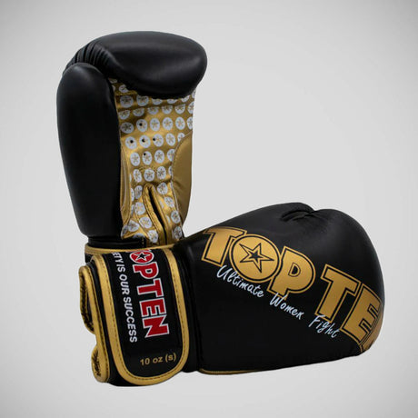 Black/Gold Top Ten Womens Boxing Gloves    at Bytomic Trade and Wholesale