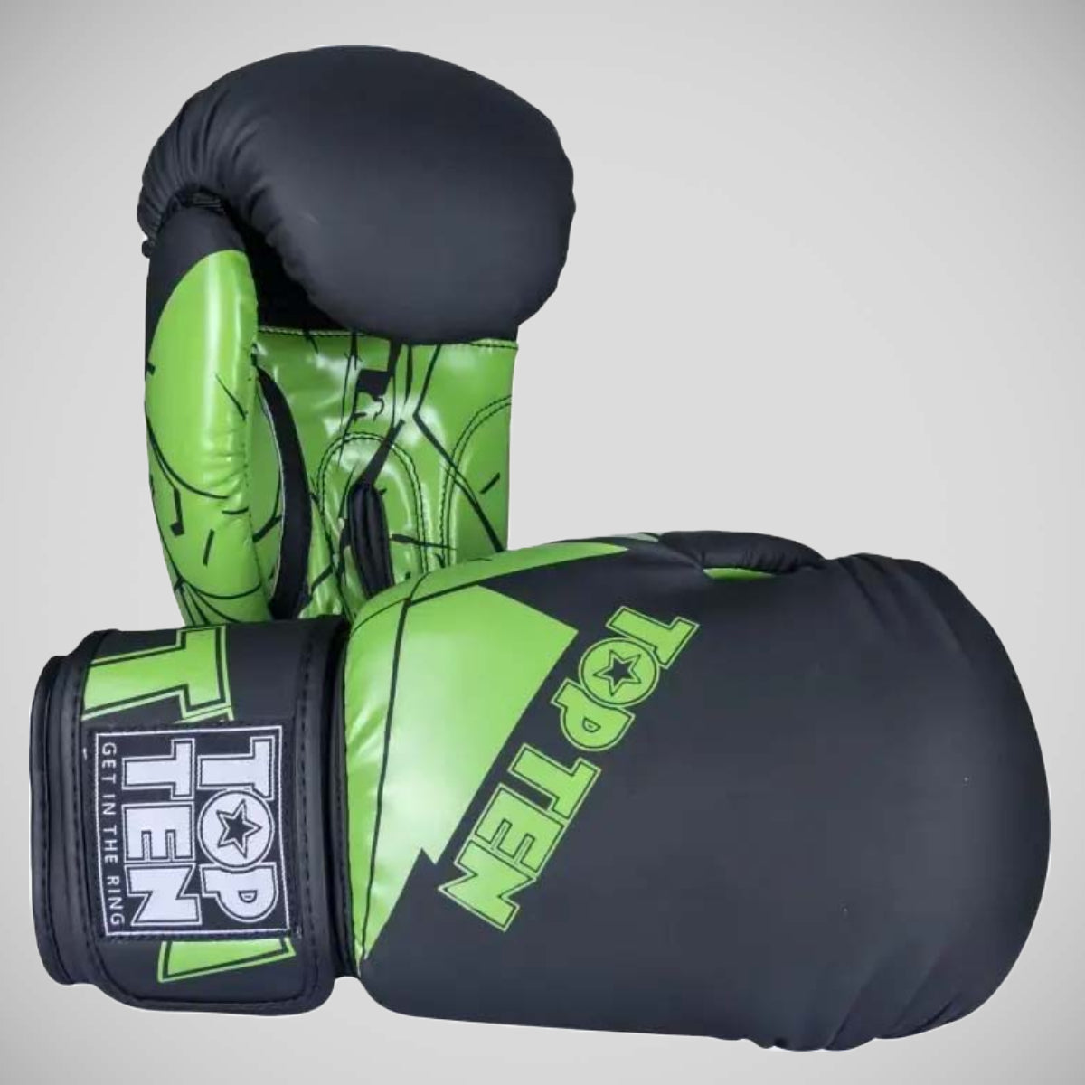Black/Green Top Ten The Splitter Boxing Gloves at Bytomic Trade and Wholesale
