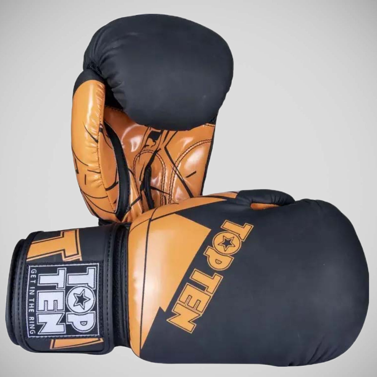 Black/Orange Top Ten The Splitter Boxing Gloves at Bytomic Trade and Wholesale