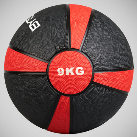 Black/Red Bytomic 9kg Rubber Medicine Ball    at Bytomic Trade and Wholesale