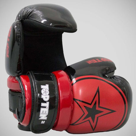 Black/Red Top Ten Glossy Block Star Pointfighter Gloves    at Bytomic Trade and Wholesale