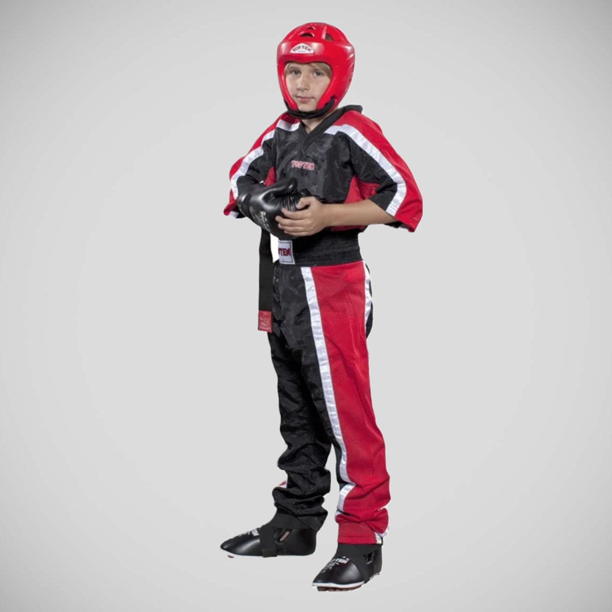 Black/Red Top Ten Kids Mesh Kickboxing Pants at Bytomic Trade and Wholesale