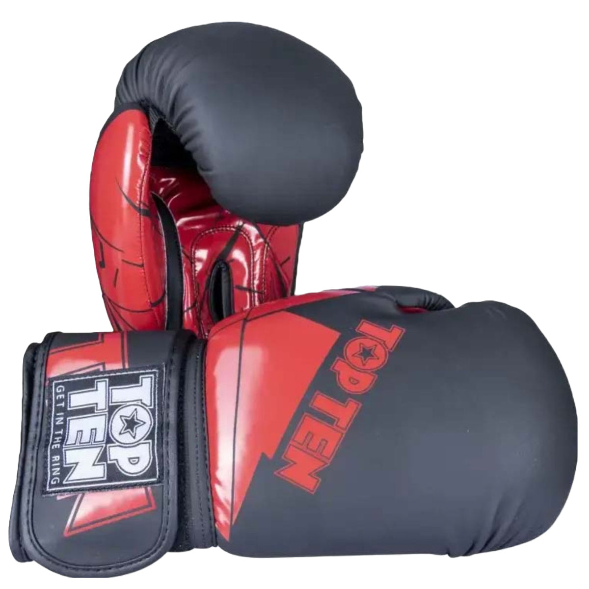 Black/Red Top Ten The Splitter Boxing Gloves at Bytomic Trade and Wholesale