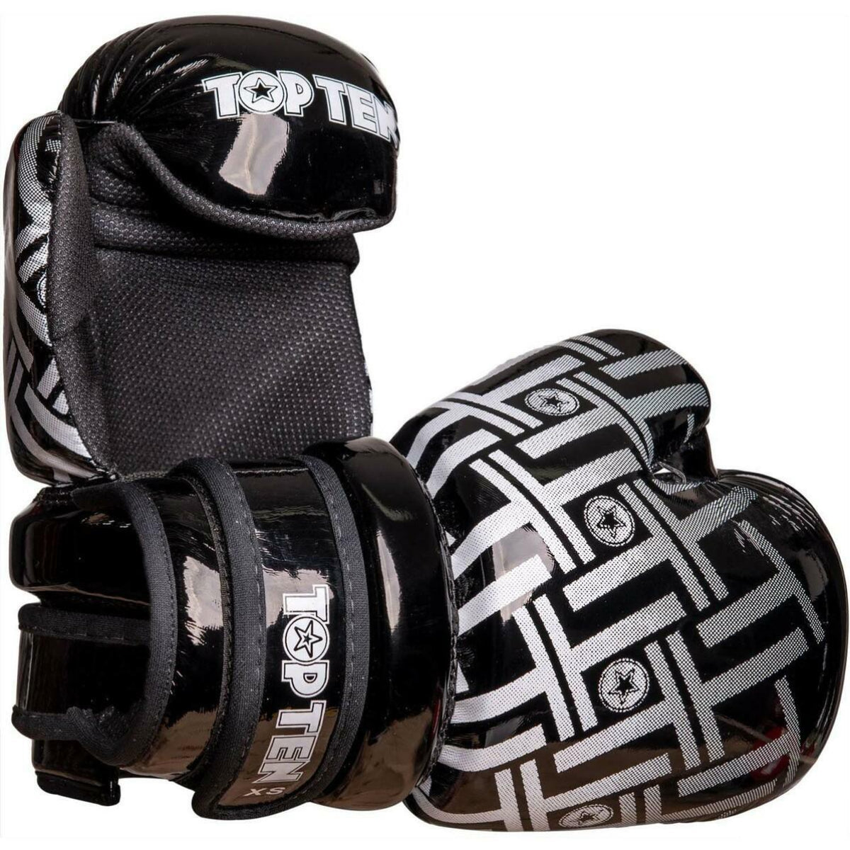 Black/White Top Ten Superlight Prism Glossy Pointfighter Gloves at Bytomic Trade and Wholesale