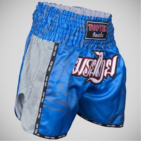 Blue Top Ten Patchara Muay Thai Shorts    at Bytomic Trade and Wholesale