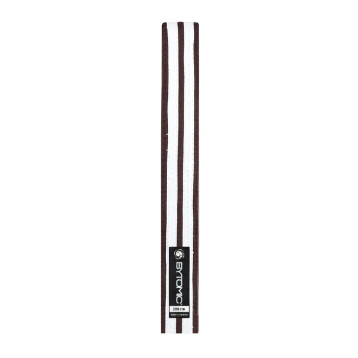 Brown/White Bytomic 100% Cotton Double Stripe Belt at Bytomic Trade and Wholesale