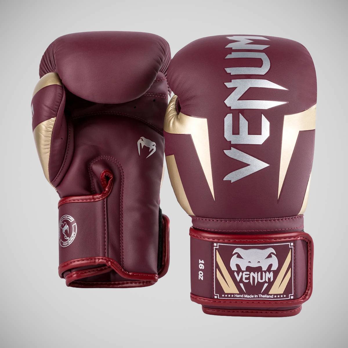 Burgundy/Gold Venum Elite Boxing Gloves at Bytomic Trade and Wholesale