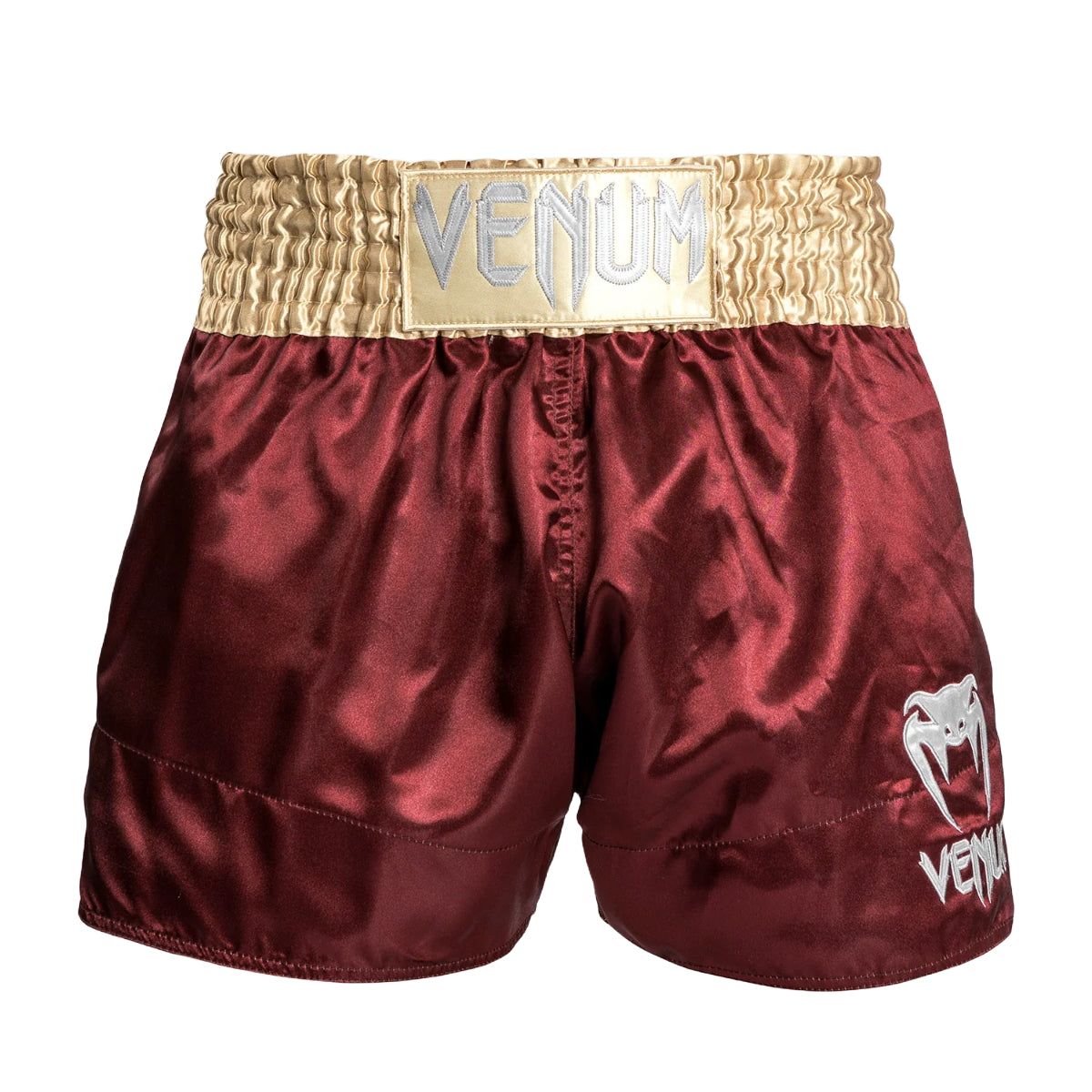 Venum Classic Muay Thai Shorts Burgundy/Gold/White at Bytomic Trade and Wholesale