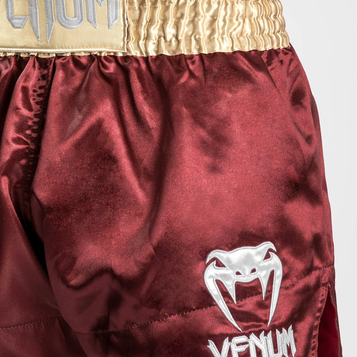 Venum Classic Muay Thai Shorts Burgundy/Gold/White at Bytomic Trade and Wholesale