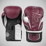Burgundy/Silver Venum Elite Evo Boxing Gloves