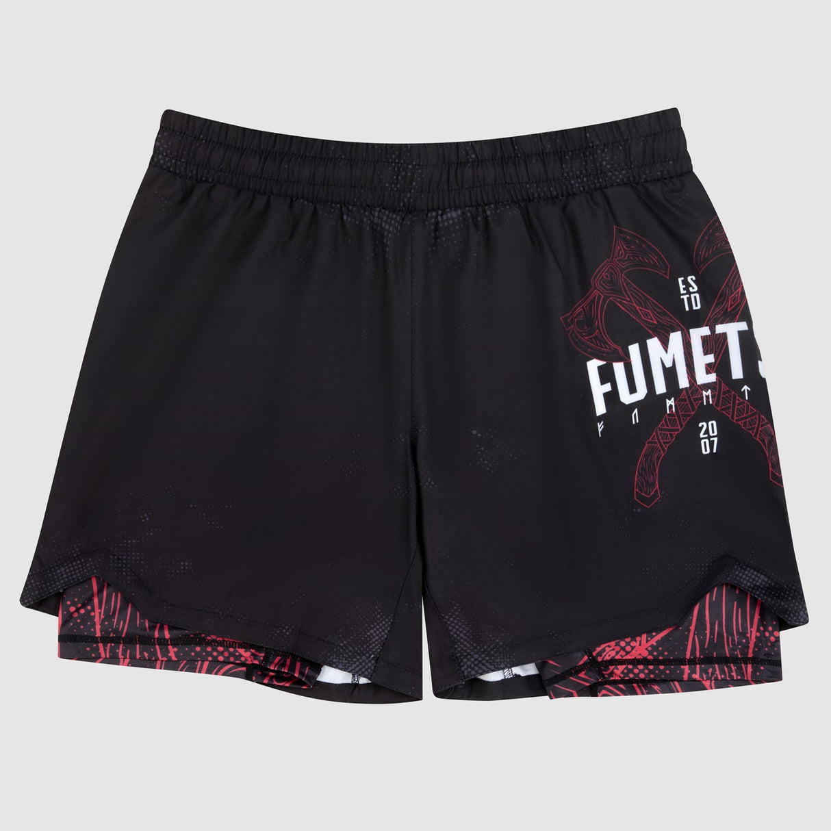 Fumetsu Berserker Dual Layer Fight Shorts Black/Red at Bytomic Trade and Wholesale