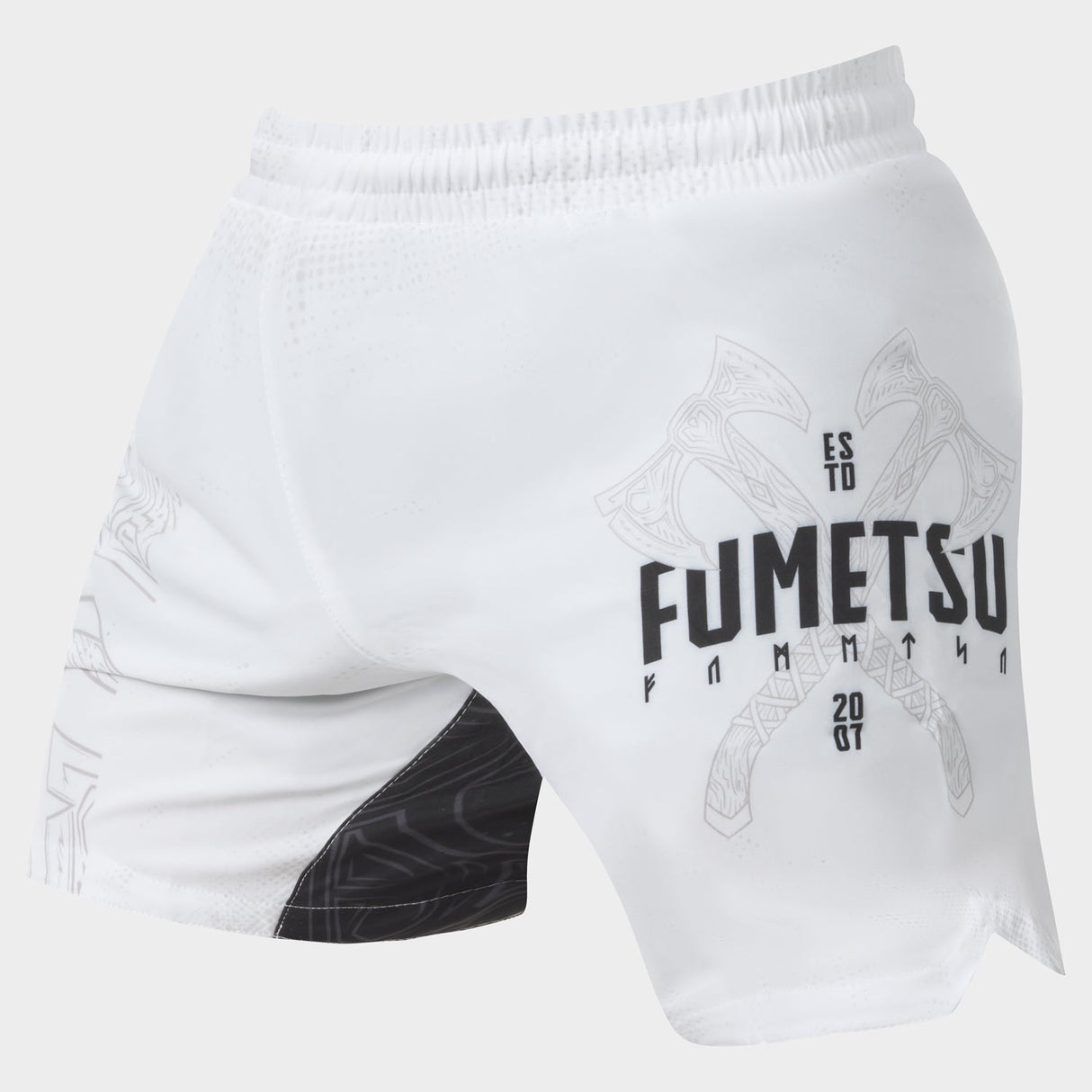 Fumetsu Berserker V-Lite Fight Shorts White/Black at Bytomic Trade and Wholesale
