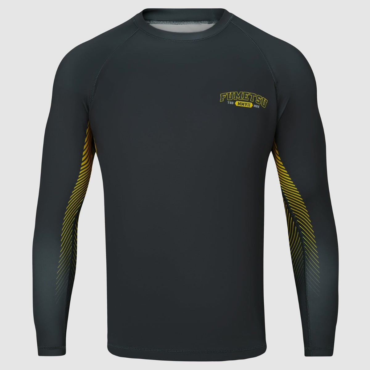 Grey Fumetsu Varsity Long Sleeve Rash Guard at Bytomic Trade and Wholesale