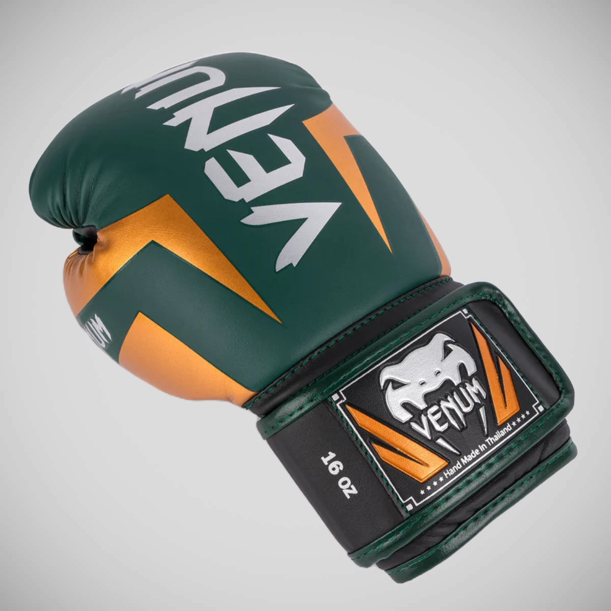 Green/Bronze/Silver Venum Elite Boxing Gloves at Bytomic Trade and Wholesale
