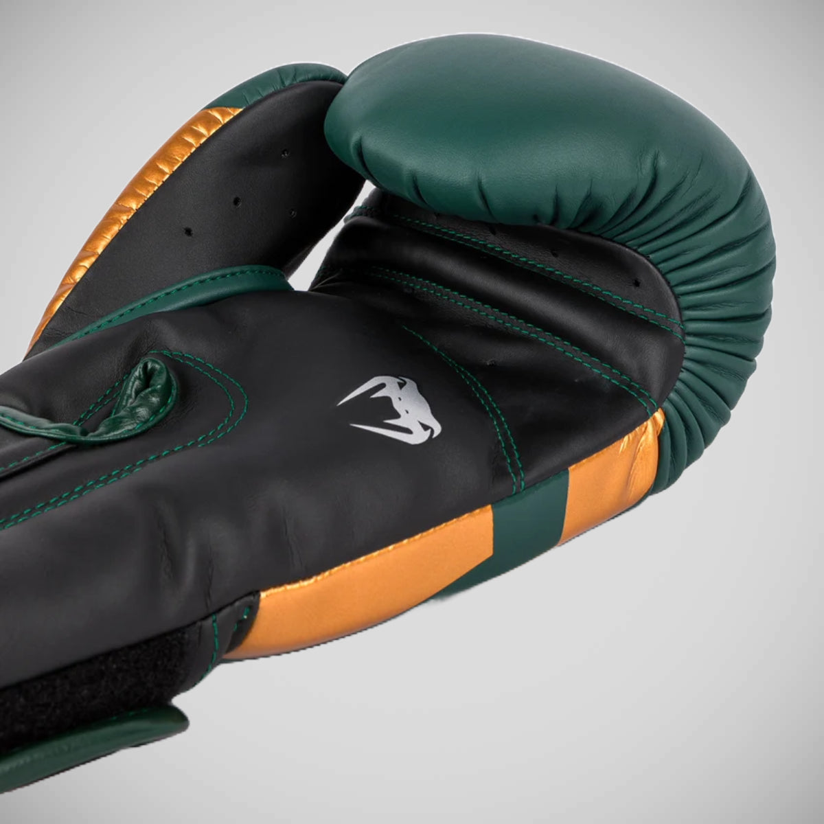 Green/Bronze/Silver Venum Elite Boxing Gloves at Bytomic Trade and Wholesale