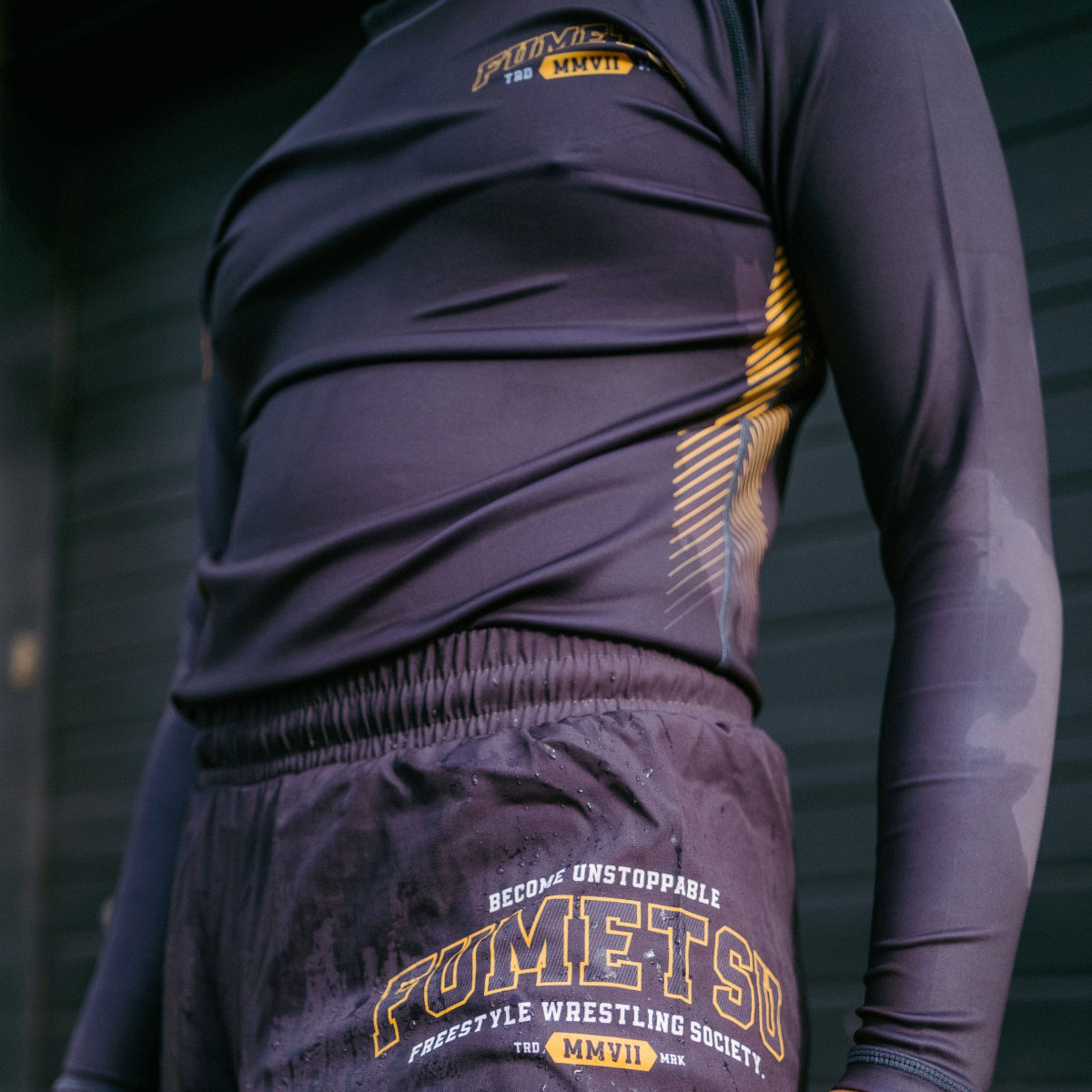 Grey Fumetsu Varsity Long Sleeve Rash Guard at Bytomic Trade and Wholesale