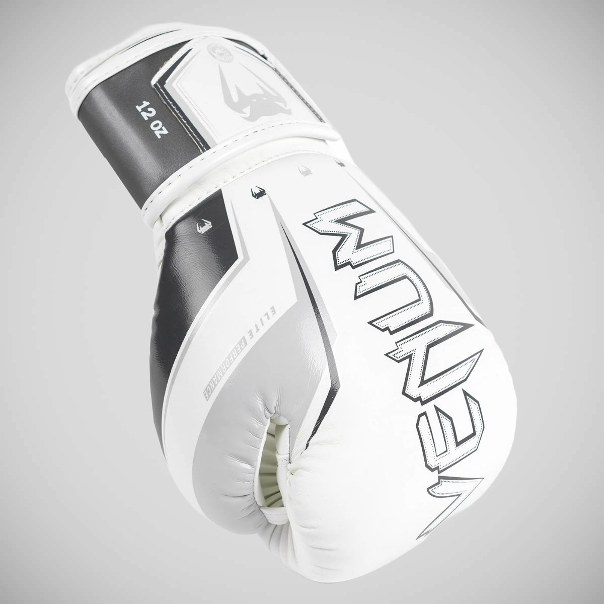Grey/White Venum Elite Evo Boxing Gloves at Bytomic Trade and Wholesale
