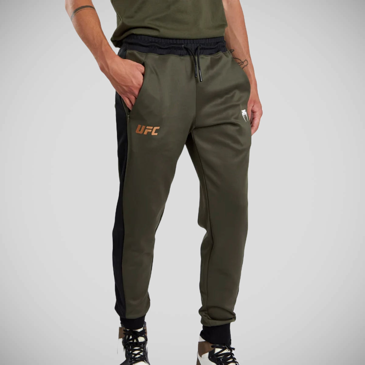 Khaki/Bronze Venum UFC Adrenaline Authentic Fight Week Joggers at Bytomic Trade and Wholesale