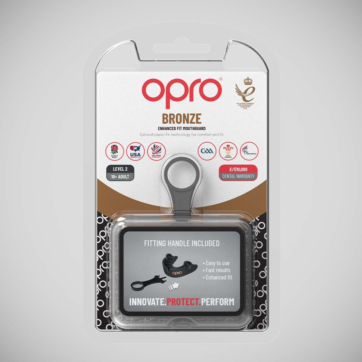 Black Opro Bronze Self-Fit Mouth Guard at Bytomic Trade and Wholesale
