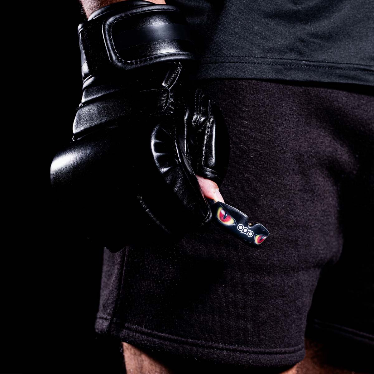 Black/Red/Gold Opro Instant Custom-Fit Eyes Mouth Guard at Bytomic Trade and Wholesale