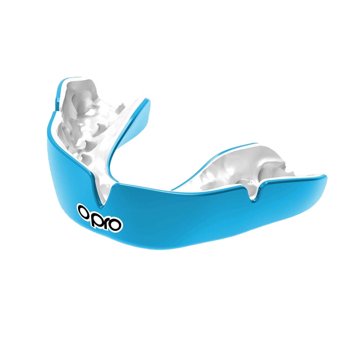 Sky Blue/White Opro Instant Custom-Fit Single Colour Mouth Guard at Bytomic Trade and Wholesale