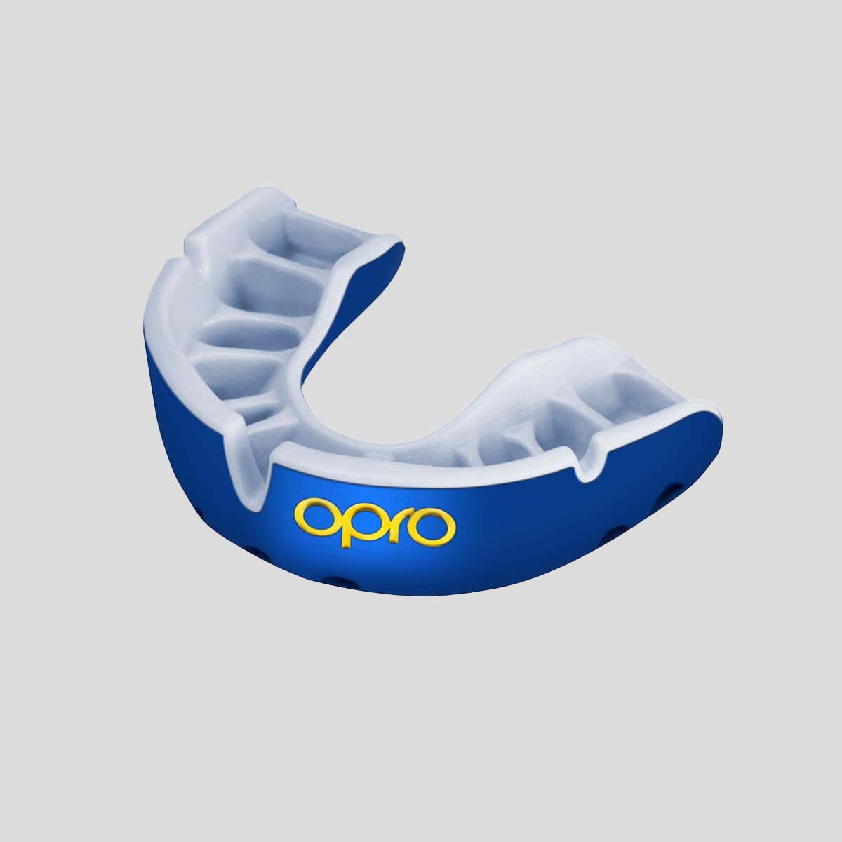 Blue/Pearl Opro Junior Gold Self-Fit Mouth Guard at Bytomic Trade and Wholesale