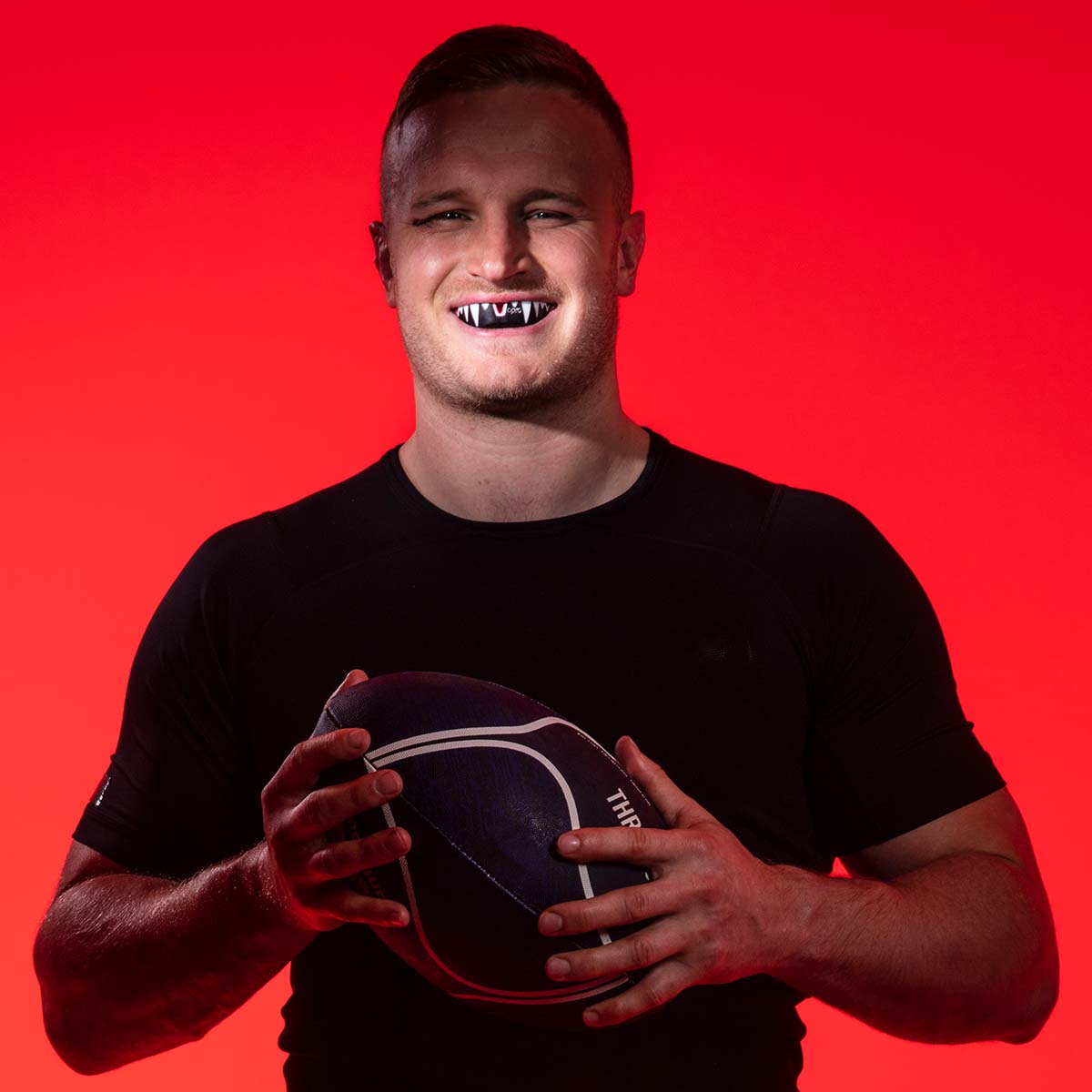 Black/White/Red Opro Platinum Fangz Self-Fit Mouth Guard at Bytomic Trade and Wholesale