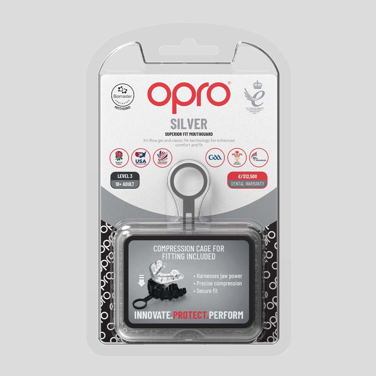 Opro Silver Self-Fit Mouth Guard Clear at Bytomic Trade and Wholesale