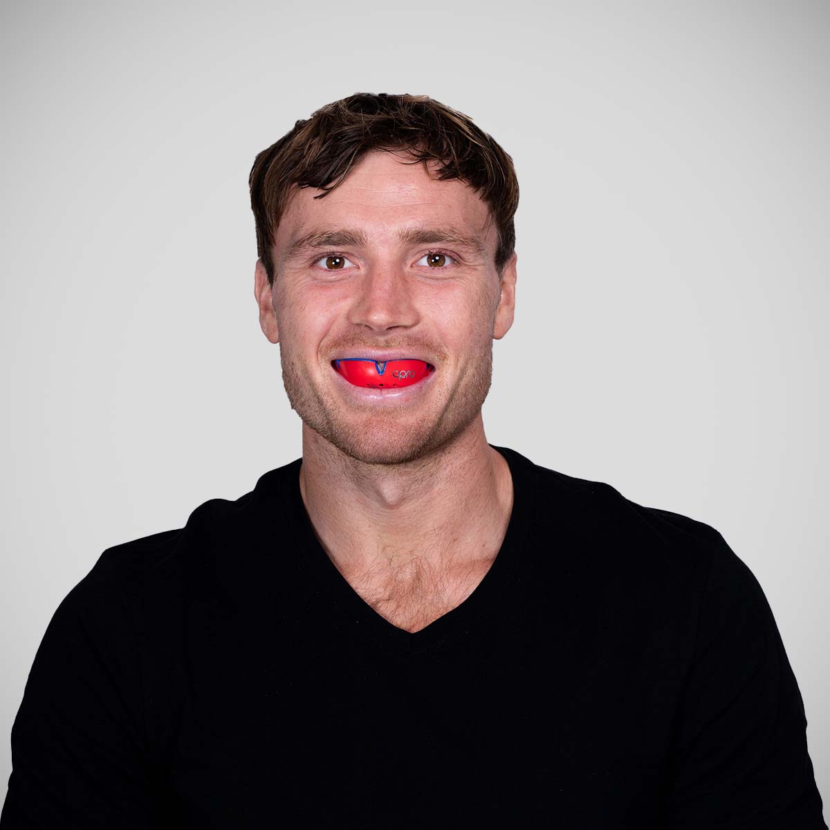 Red/Dark Blue Opro Silver Self-Fit Mouth Guard at Bytomic Trade and Wholesale