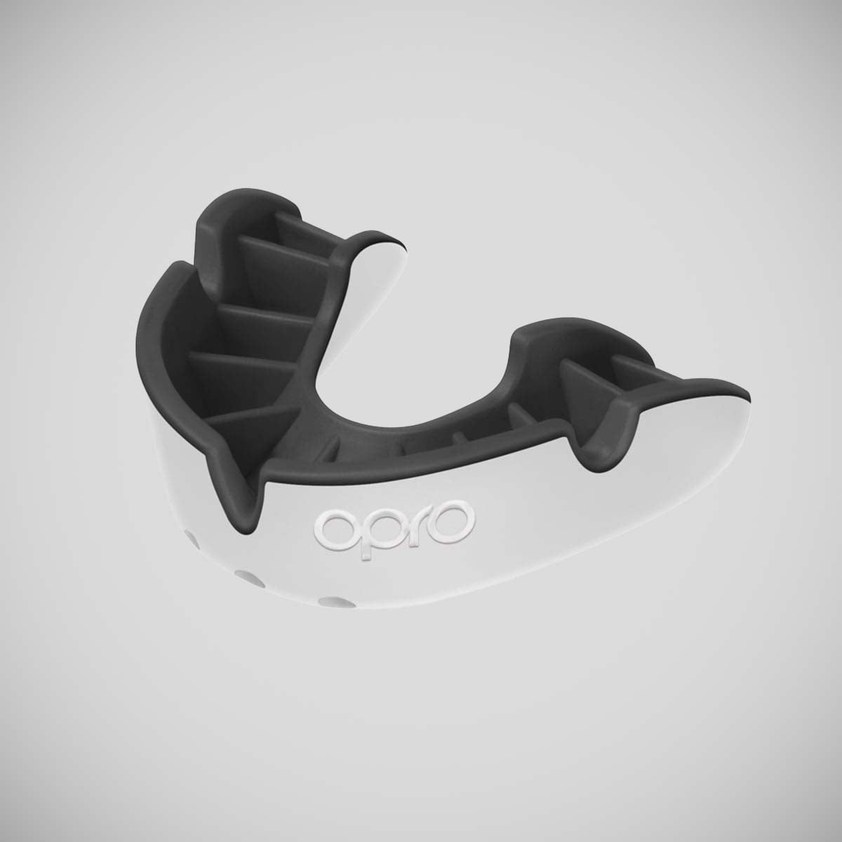White/Black Opro Silver Gen 4 Mouth Guard at Bytomic Trade and Wholesale