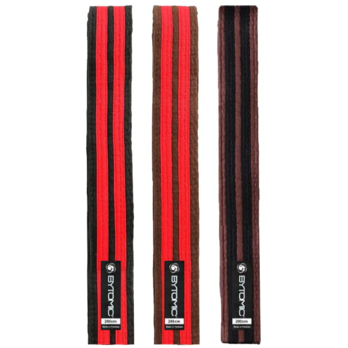 Purple/White Bytomic 100% Cotton Double Stripe Belt at Bytomic Trade and Wholesale