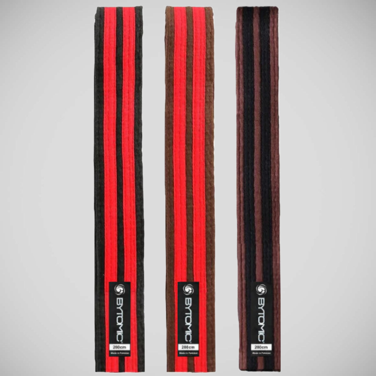 Purple/White Bytomic 100% Cotton Double Stripe Belt at Bytomic Trade and Wholesale