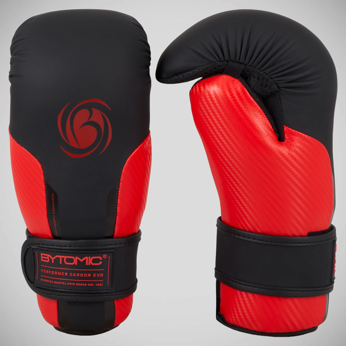 Red/Black Bytomic Performer Carbon Evo Pointfighter Gloves at Bytomic Trade and Wholesale