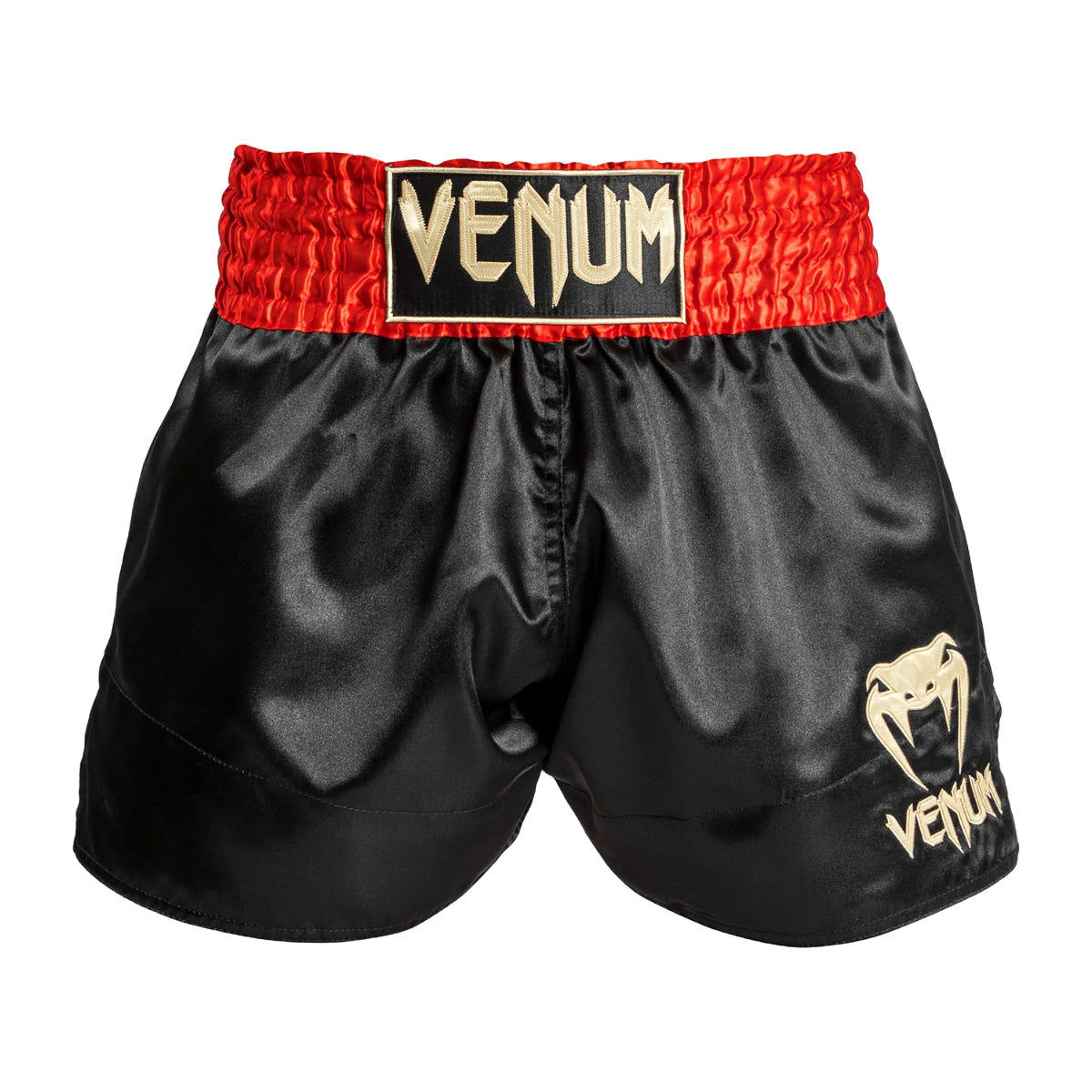 Venum Classic Muay Thai Shorts Red/Black/Gold at Bytomic Trade and Wholesale