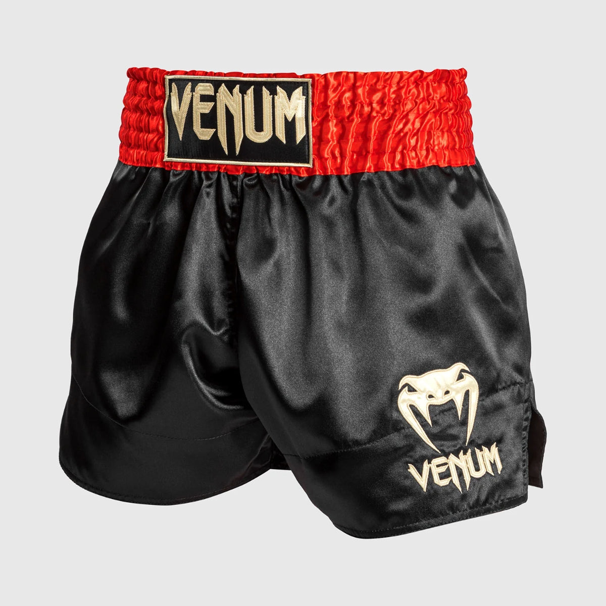 Venum Classic Muay Thai Shorts Red/Black/Gold at Bytomic Trade and Wholesale