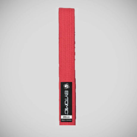 Red Bytomic 100% Cotton Solid Colour Martial Arts Belt at Bytomic Trade and Wholesale