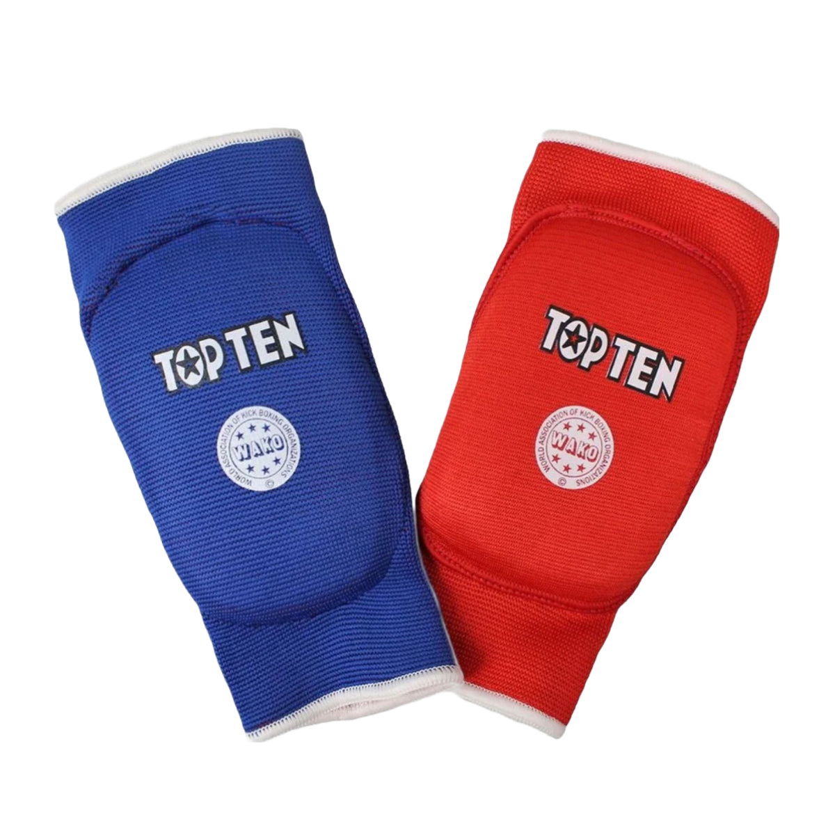 Red/Blue Top Ten WAKO Reversible Elbow Guards at Bytomic Trade and Wholesale