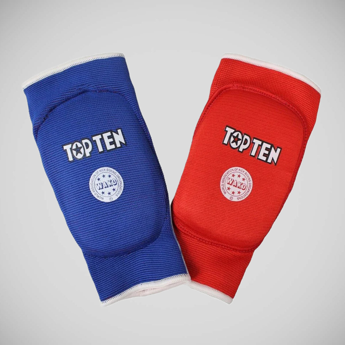 Red/Blue Top Ten WAKO Reversible Elbow Guards at Bytomic Trade and Wholesale