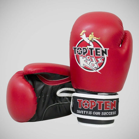 Red Top Ten Kids Boxing Gloves 8oz    at Bytomic Trade and Wholesale
