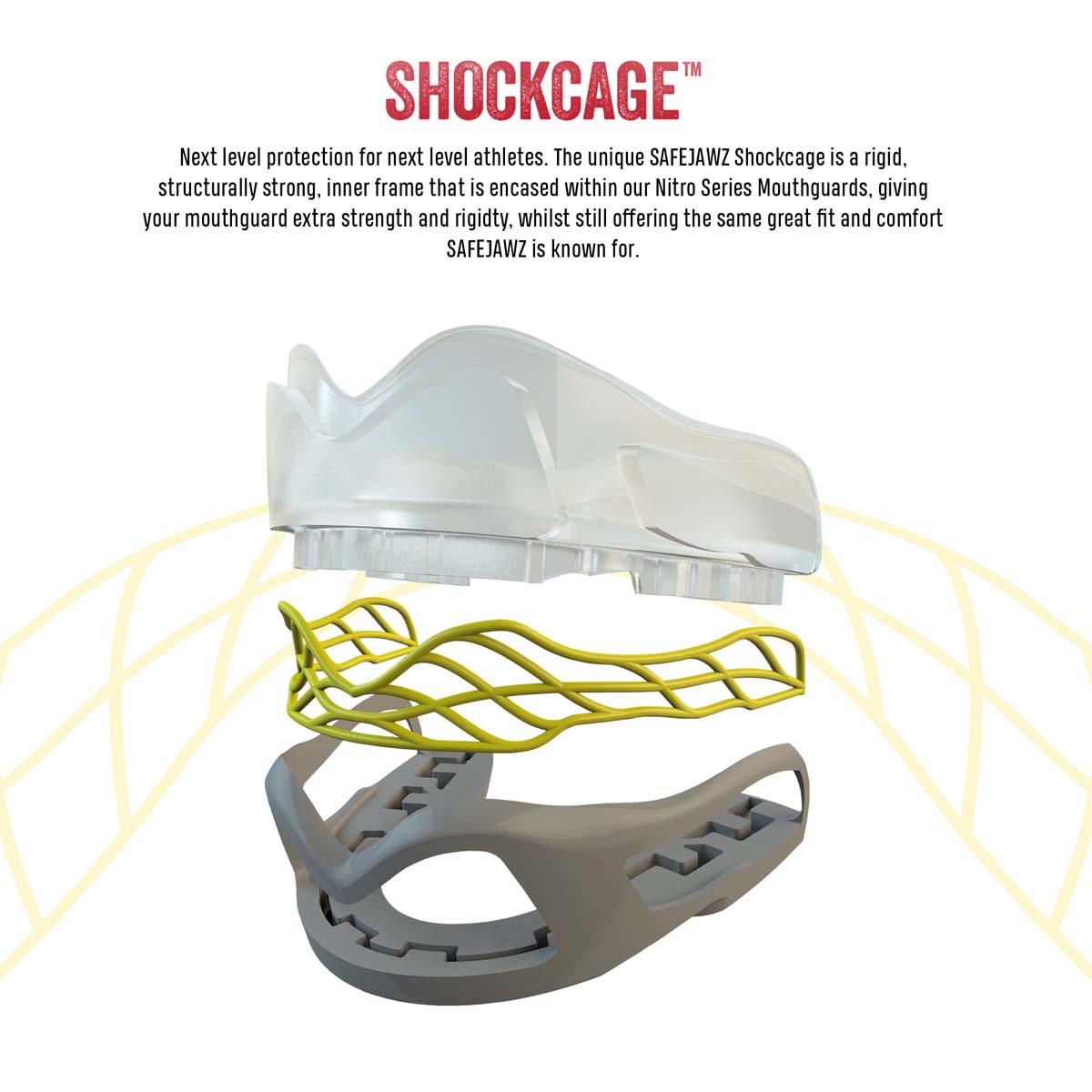 Grey/Yellow SafeJawz Nitro Mouth Guard at Bytomic Trade and Wholesale