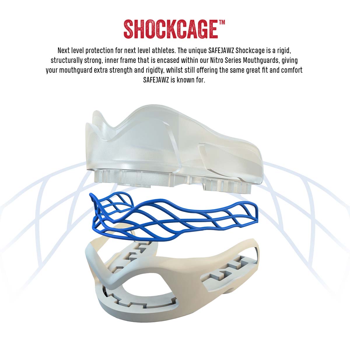 White/Blue SafeJawz Nitro Mouth Guard at Bytomic Trade and Wholesale