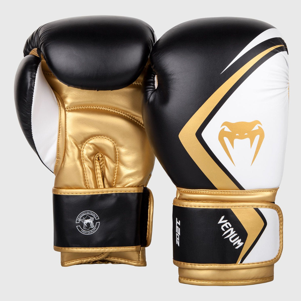 Black/White/Gold Venum Contender 2.0 Boxing Gloves at Bytomic Trade and Wholesale