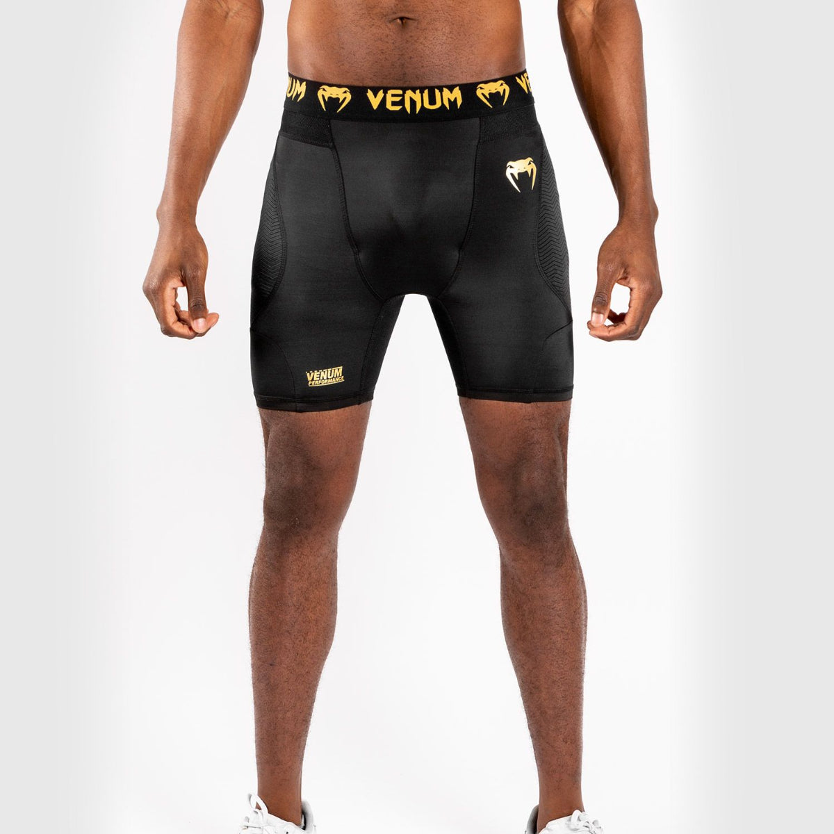 Black/Gold Venum G-Fit Compression Shorts at Bytomic Trade and Wholesale