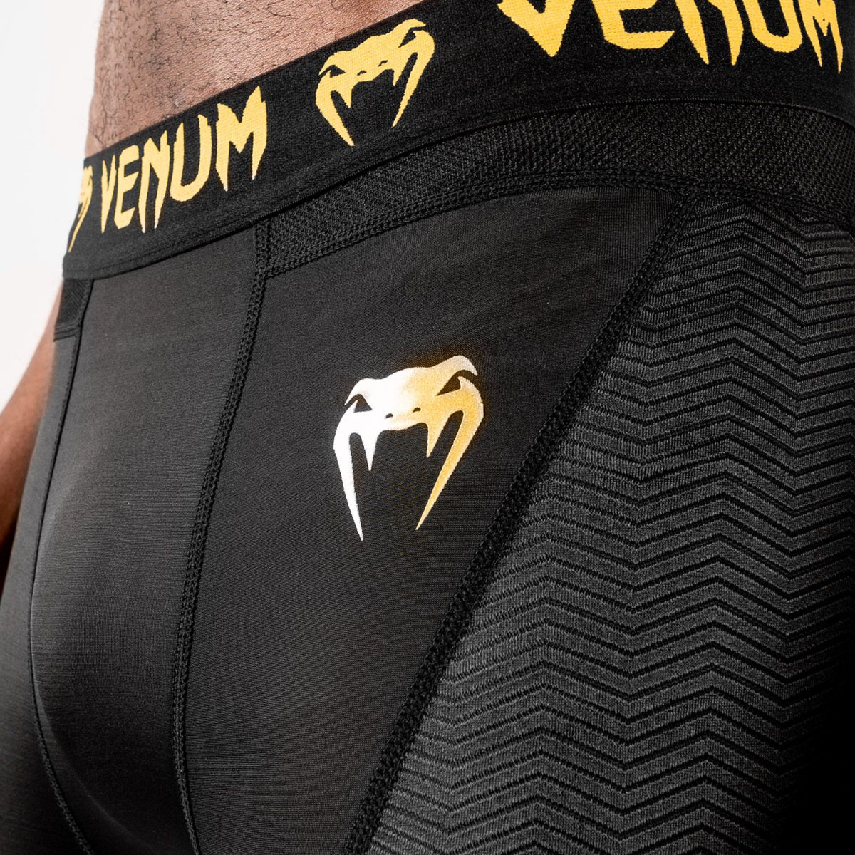Black/Gold Venum G-Fit Compression Shorts at Bytomic Trade and Wholesale