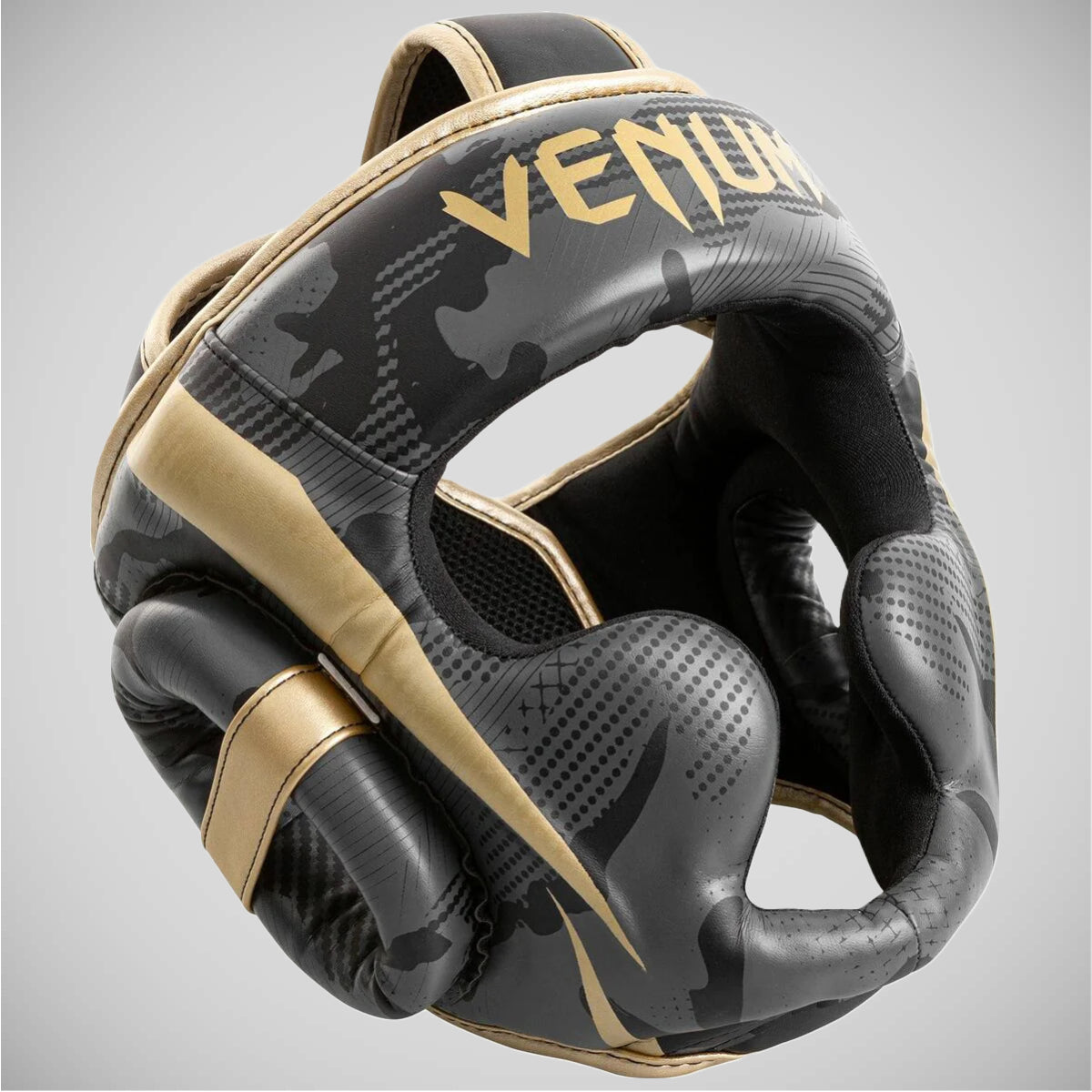 Dark Camo/Gold Venum Elite Head Guard at Bytomic Trade and Wholesale