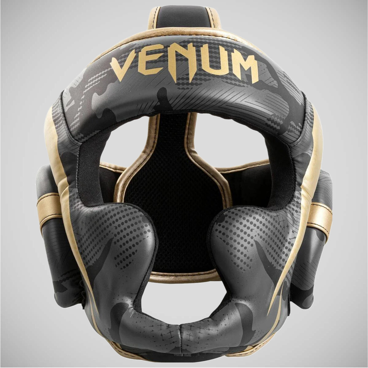 Dark Camo/Gold Venum Elite Head Guard at Bytomic Trade and Wholesale